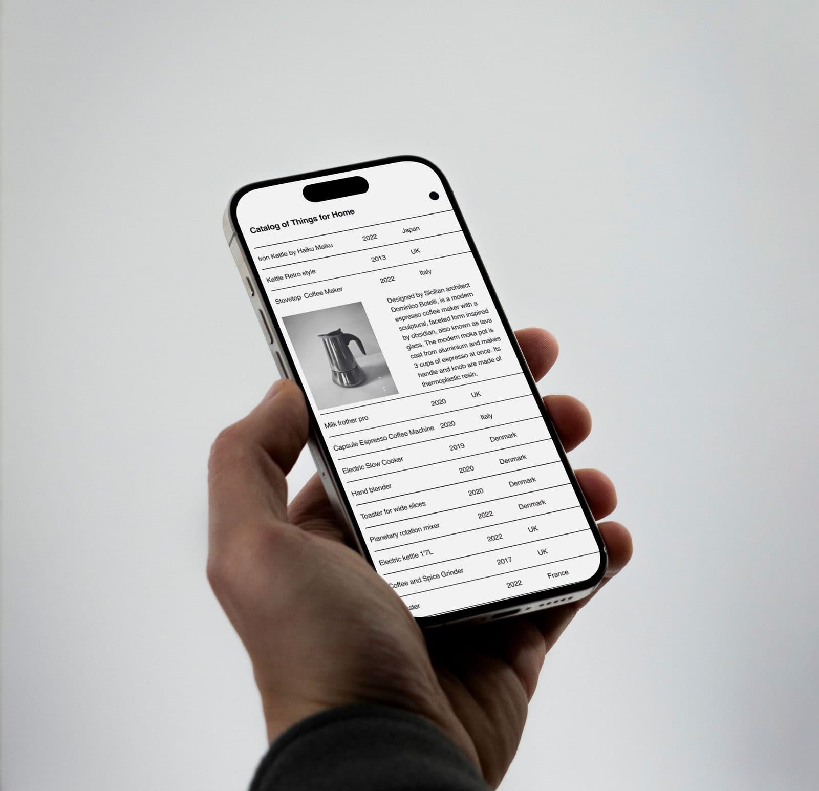 Listing page on a phone